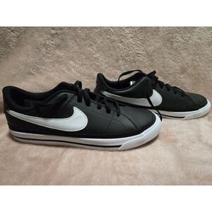 Nike Court Legacy Canvas Black White Low Skate‎ Shoes Size 7m/8.5w